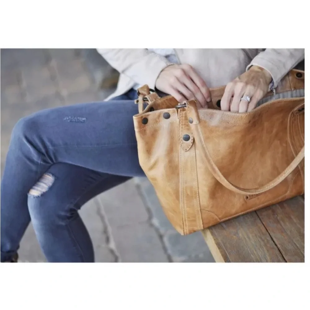 🤍🌷🤍FRYE MELISSA DISTRESSED LEATHER SHOULDER BAG Dusty Rose $388 - Picture 12 of 12